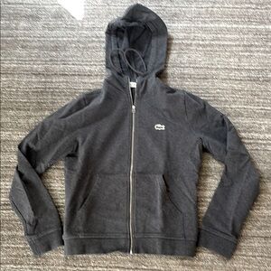 Lacoste Sport zipper hoodie charcoal crop